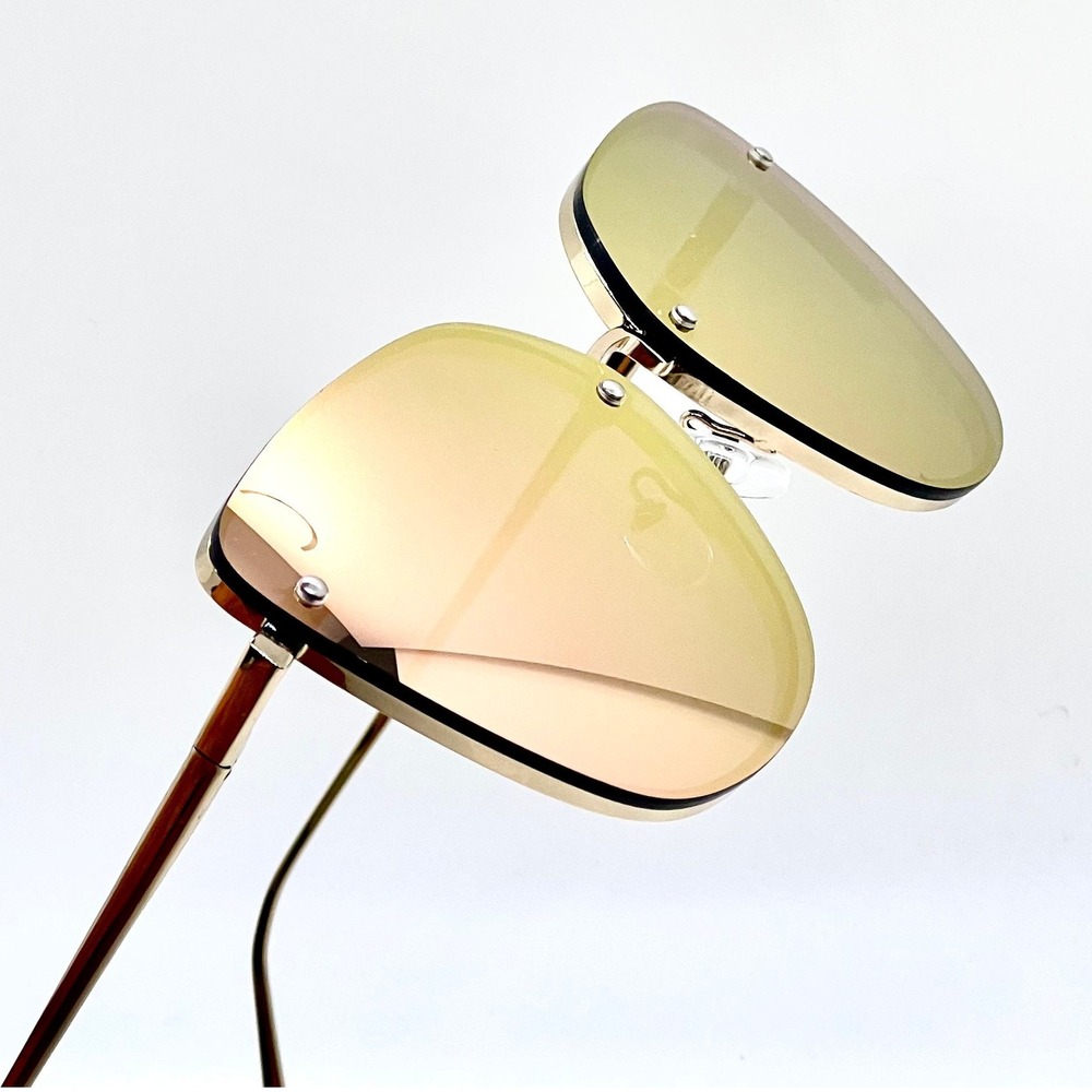 Cat Eye Sunglasses Mirrored Lens Rimless Fashion Trendy Women UV400 Protection‎